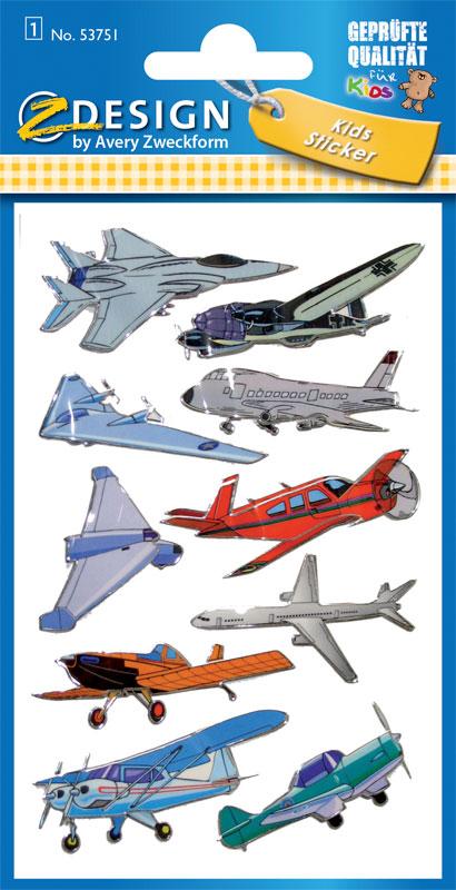 3D Effekt Sticker Flugzeuge